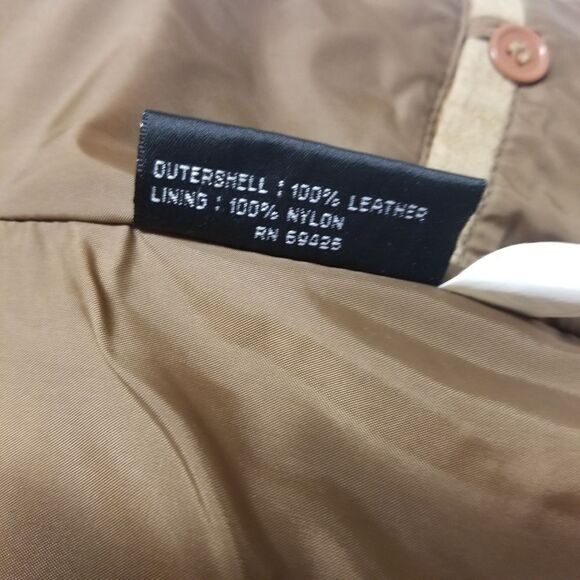 Vintage 90s y2k  Wilsons Suede Leather Maxima Tan Blazer Button Down Jacket  Md - Picture 7 of 8